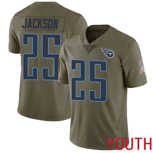 Tennessee Titans Limited Olive Youth Adoree  Jackson Jersey NFL Football #25 2017 Salute to Service->youth nfl jersey->Youth Jersey